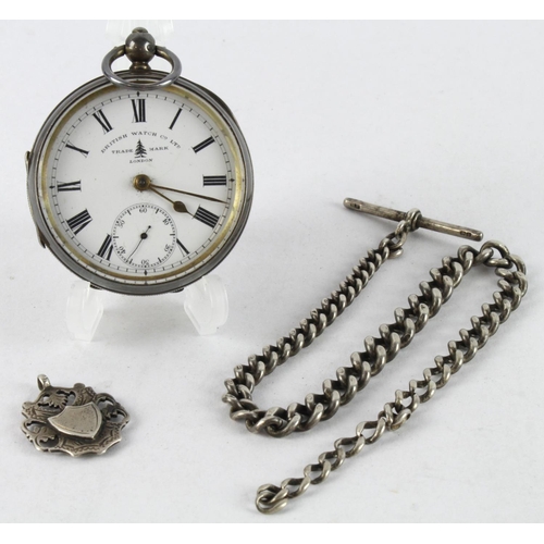 217 - Gents silver cased open face key wind pocket watch by British Watch Co, hallmarked Birmingham 1942. ... 