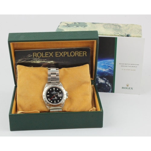 24 - Gents Rolex Oyster Perpetual Date Explorer II stainless steel wristwatch, the black dial on a Rolex ... 