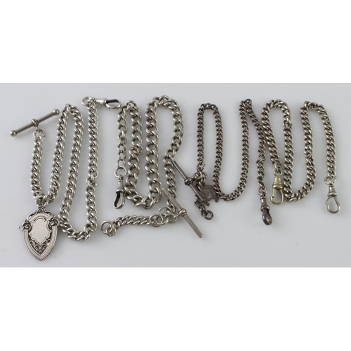 294 - Four silver pocket watch chains, lengths 12