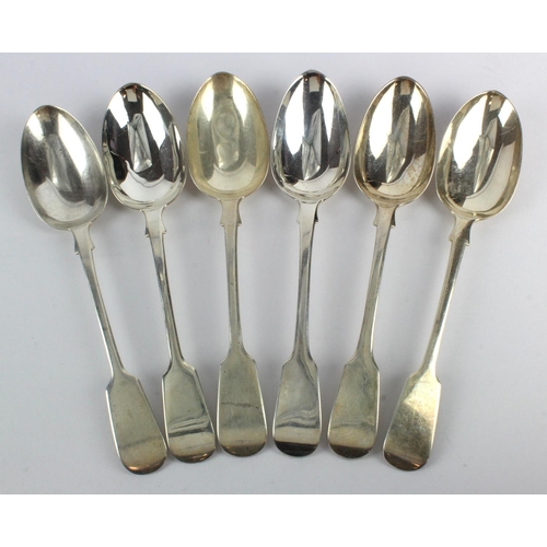 330 - Set of six silver tablespoons, hallmarked 'HLHL, London 1850 / 1851' (H J Lias & Son), length 22cm a... 