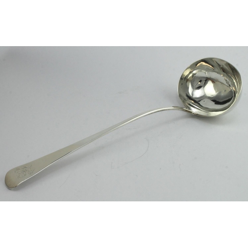 332 - George III silver Old English pattern soup ladle hallmarked WE (Wm. Eley) London 1801, weight 4.75oz... 