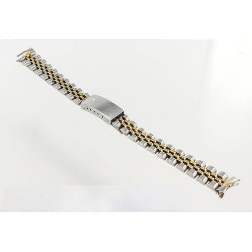 34 - Rolex stainless steel and gold Jubilee bracelet with the Oysterclasp, ref.62523D.18, with 468B end l... 