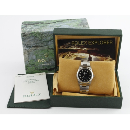 4 - Rolex Explorer Oyster Perpetual stainless steel gents wristwatch, ref.114270, serial.F259xxx, circa ... 