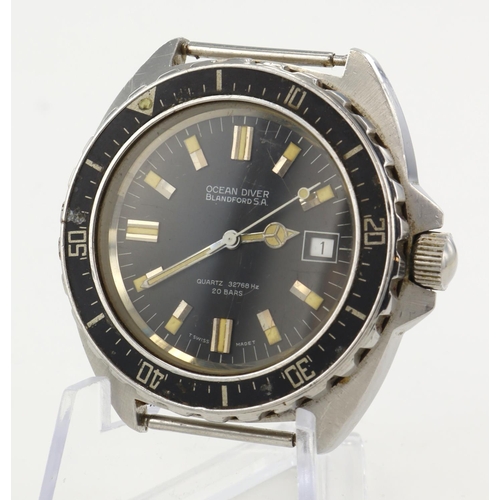 40 - Gents stainless steel cased Ocean Diver Balndford S.A. quartz wristwatch. The grey dial with baton m... 