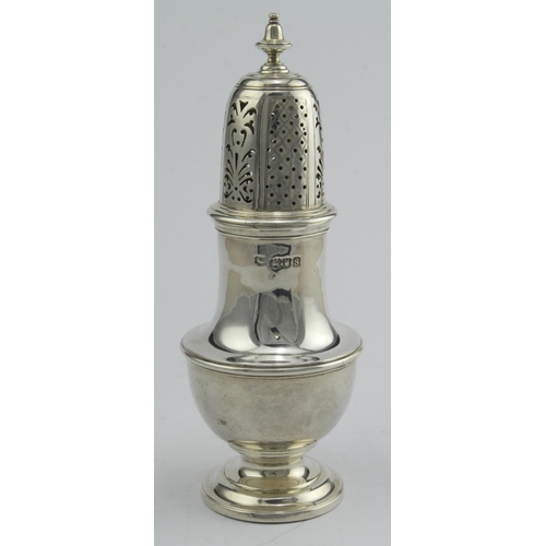 418 - Silver sugar caster hallmarked HL London 1913. Weight 6oz approx.