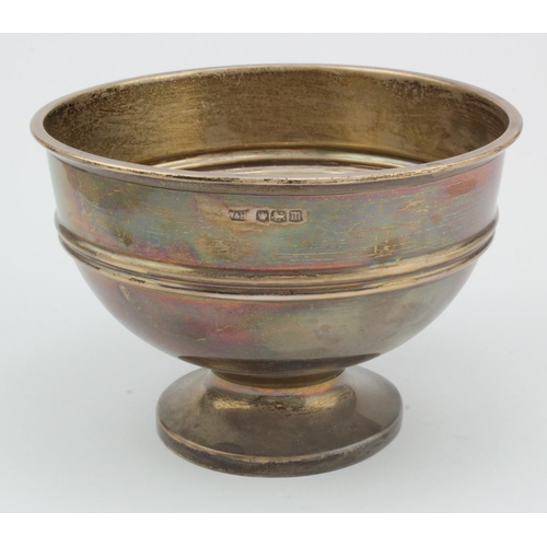 450 - Silver pedestal bowl, hallmarked 'Walker & Hall, Sheffield 1929', dent to base, height 10.5cm, diame... 