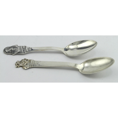 457 - Two Danish silver Christian Anderson Fairy Tale spoons, both bearing Danish marks - one for Copenhag... 