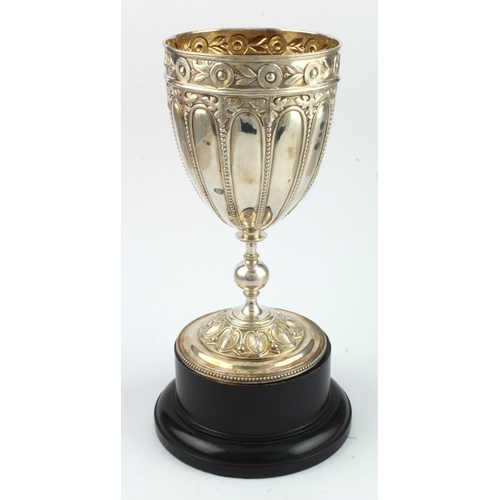 463 - Large Victorian silver trophy with elaborate decoration, hallmarked 'JD&S, Sheffield 1872' (James Di... 