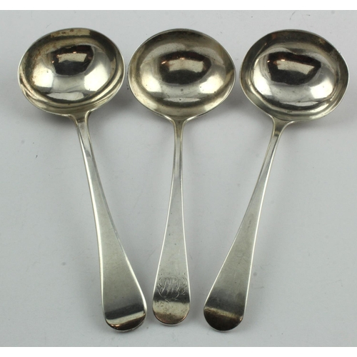 464 - Three silver ladles, Hallmarked 'London 1802, 1803 & 1824, longest 18cm approx., total weight 5.4oz.... 