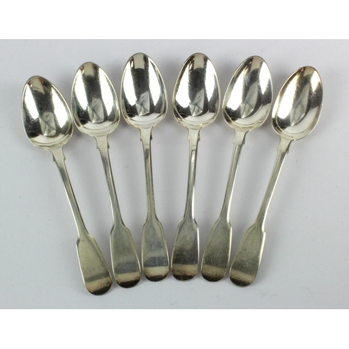 466 - Set of six silver teaspoons, hallmarked 'HLHL, London 1851' (H J Lias & Son), length 14.5cm approx.,... 