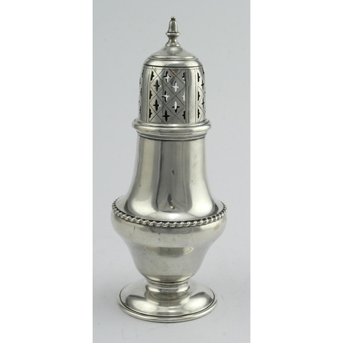 514 - Edinburgh silver sugar caster, hallmarked for Hamilton & Inches, Edinburgh 1923, bears matching hall... 