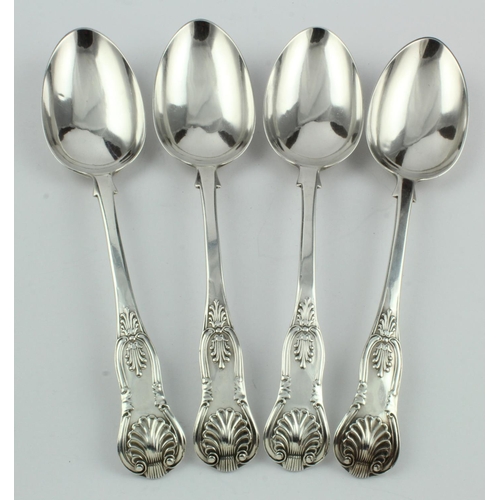 517 - Four Victorian silver single- struck King's pattern tablespoons, hallmarked for James & Josiah Willi... 