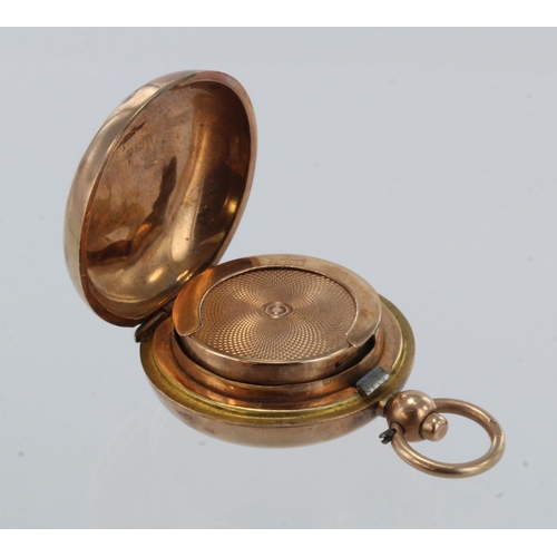 534 - Sovereign holder in 9ct gold, hallmarked Birmingham 1908. Engraved both sides. Total weight 13.6g