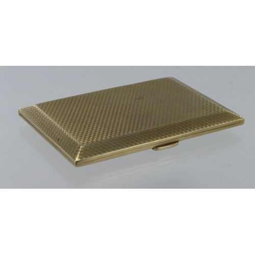 543 - 9ct (Hallmarked Birmingham 1919) cigarette case. Size 85mm x 65mm. Total weight 82.1g