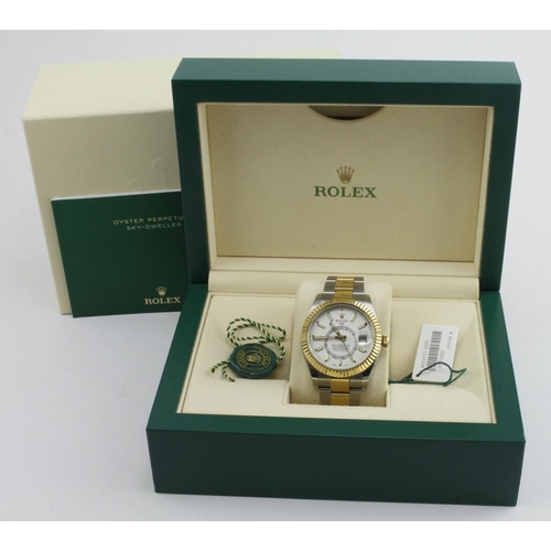 56 - Rolex Sky-Dweller Oyster Perpetual 42 stainless steel and gold gents wristwatch, 2020 new card, ref.... 