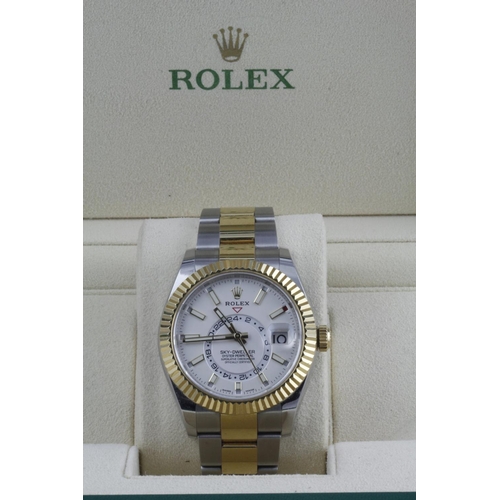 56 - Rolex Sky-Dweller Oyster Perpetual 42 stainless steel and gold gents wristwatch, 2020 new card, ref.... 