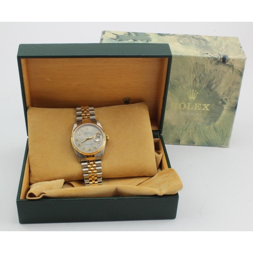 59 - Rolex Datejust Oyster Perpetual stainless steel gents wristwatch, purchased 2001, ref.16233, serial.... 