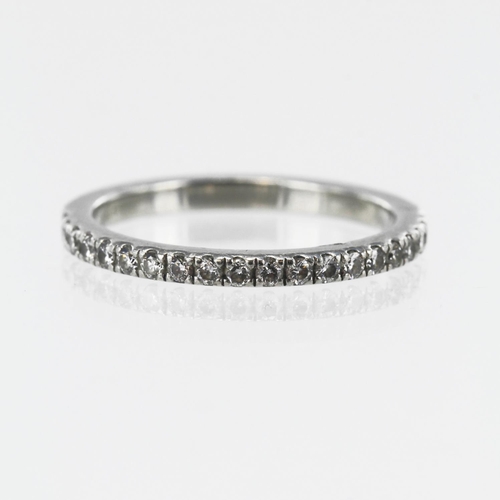 638 - Platinum diamond half eternity ring, TDW approx. 0.20ct, finger size L/M, weight 3.5g.