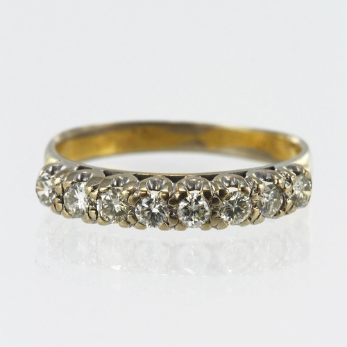 642 - White gold (tests 18ct) diamond half eternity ring, eight round brilliant cut diamonds, TDW approx. ... 