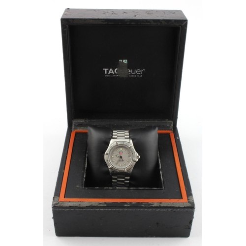 8 - Tag Heuer 2000 Series Professional 200m mid-size quartz stainless steel gents wristwatch. The grey d... 