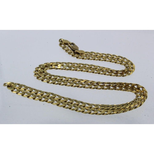 946 - Yellow gold (tests 18ct) curb chain, width 5mm, length 26