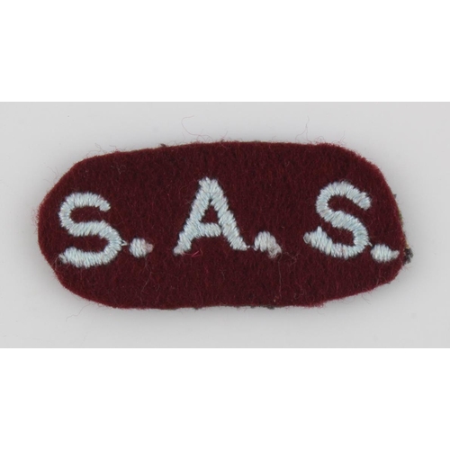 1005 - Cloth Badge: 1st Belgian S.A.S. Regiment WW2 Embroidered felt shoulder title badge in excellent cond... 