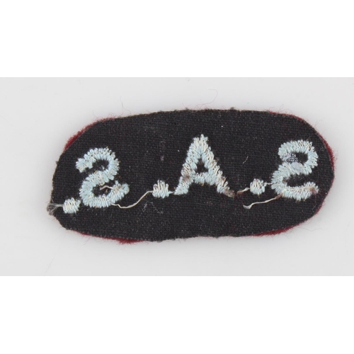 1005 - Cloth Badge: 1st Belgian S.A.S. Regiment WW2 Embroidered felt shoulder title badge in excellent cond... 