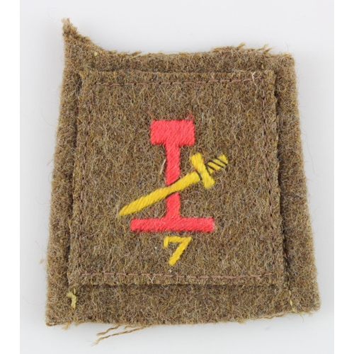 1007 - Cloth Badge: 7th Special Service Unit, Royal Engineers, Scarce WW2 embroidered cloth formation sign ... 