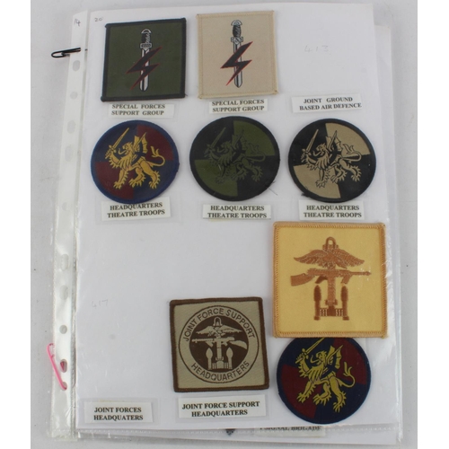 1011 - Cloth Badges: British Army Tactical Recognition Flashes from 1990 onwards all in excellent condition... 