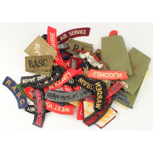 1020 - Cloth Badges: British Army WW2 & later Embroidered Shoulder Title Badges all in excellent condition.... 