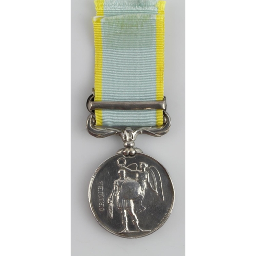 1041 - Crimea Medal 1854 with Sebastopol clasp, engraved (L. Lewis 1955 L.T.C.)  served 1st Div Land Transp... 