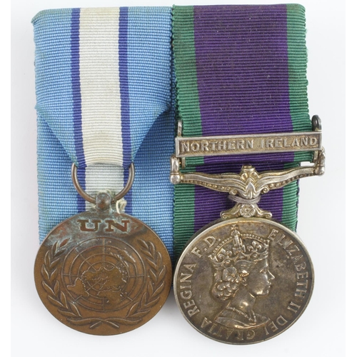 1045 - CSM QE2 with Northern Ireland clasp (2/Lt A D Gardner PARA), with UN medal for Cyprus.  Note: see re... 