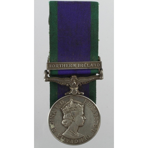 1049 - CSM QE2 with Northern Ireland clasp, named (24632432 LCpl J D L Moore RAOC)