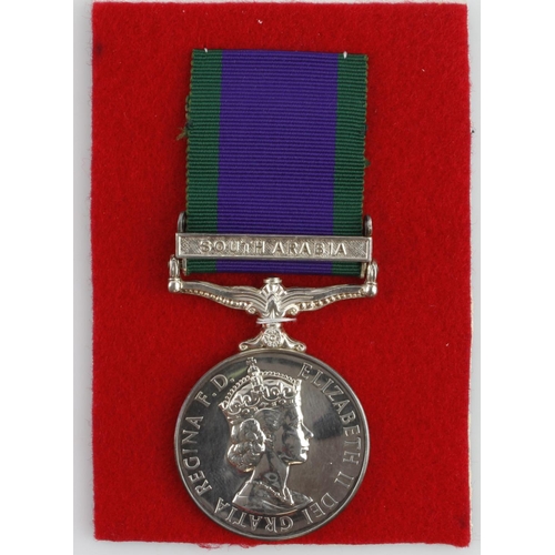 1050 - CSM QE2 with South Arabia clasp, named (L2842541 SACW P M Heward WRAF).