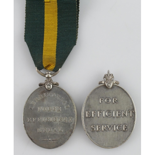 1054 - Defective Medals: GV Territorial Force Efficiency Medal erased, with a GVI Efficiency Medal to 20710... 