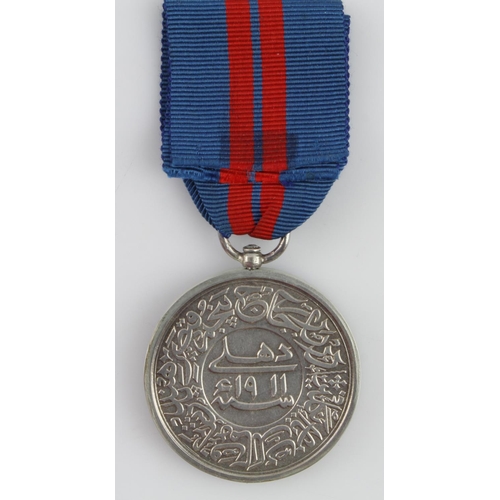 1056 - Delhi Durbar Medal 1911 unnamed but has been plugged to rim and restored. Sold as seen