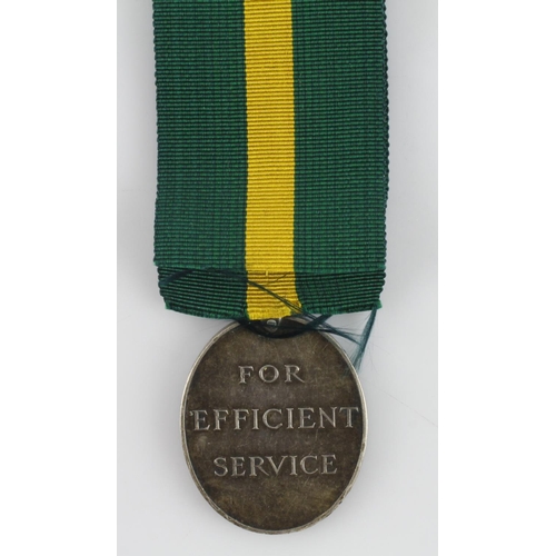 1071 - Efficiency Medal GVI with Territorial Clasp (7-37227 Sgt. H. Coobe R.A.S.C.,) damage to rim but deta... 