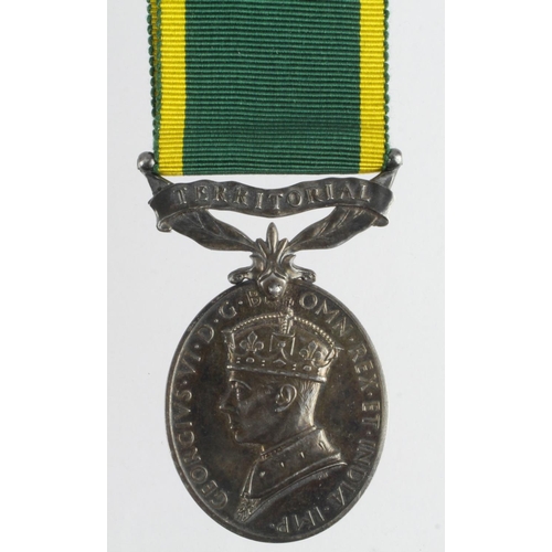 1072 - Efficiency Medal GVI with Territorial clasp (747735 Gnr R W Wells RA) served with 28th (Essex) Searc... 