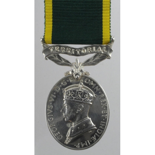 1073 - Efficiency Medal GVI with Territorial clasp (867557 Bdr S Bent RA).