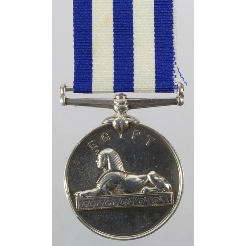 1077 - Egypt Medal 1882, undated, named (977 Pte G Crowhurst 1/Rl W.Kent R). Appears also entitled to the K... 