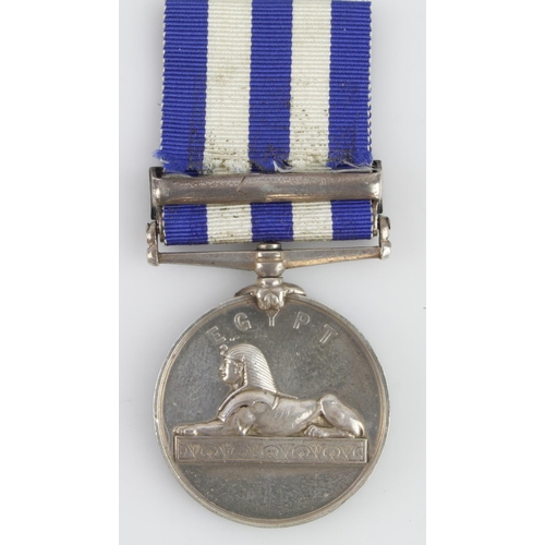 1080 - Egypt Medal 1882, undated, with Suakin 1885 clasp, named (32 Pte W Wright 2/E.Surr: R). Confirmed to... 