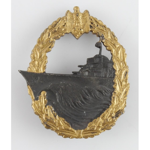 1112 - German 2nd type E Boat badge Kriegsmarine war badge.