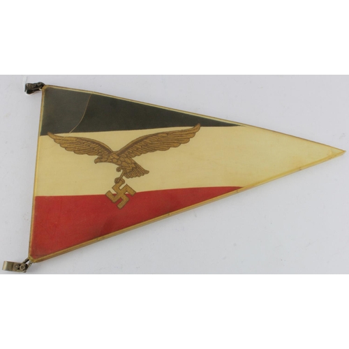 1123 - German 3rd Reich car pennant 'Flag of Commanders of an Air Sector / Air Division / Leaders of Naval ... 