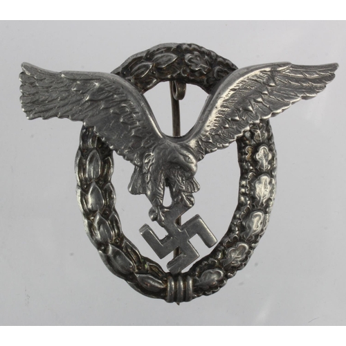 1135 - German 3rd Reich Luftwaffe Pilots Badge, no makers mark