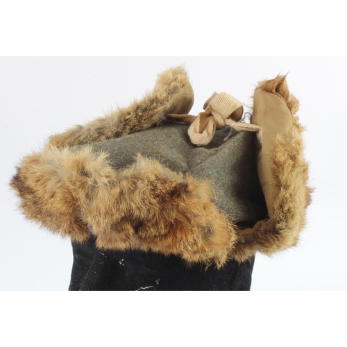 1147 - German 3rd Reich Waffen SS officers Russian Front Fur Hat, with badges to front, and dated inside '1... 