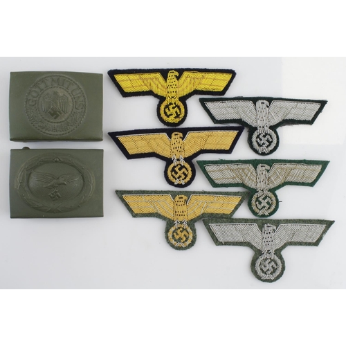 1150 - German army and luftwaffe belt buckles with various German breast eagles all possibly very good copi... 