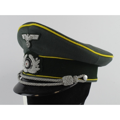 1152 - German Army WW2 officers hat by Erel in lovely condition.