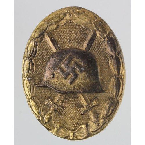 1178 - German Golden wound badge, solid.