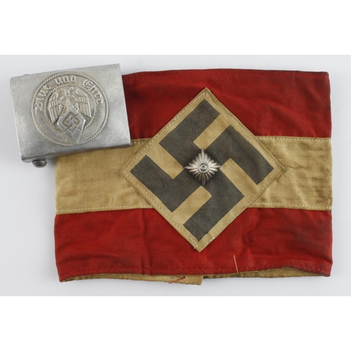 1183 - German Hitler Youth armband and belt buckle.