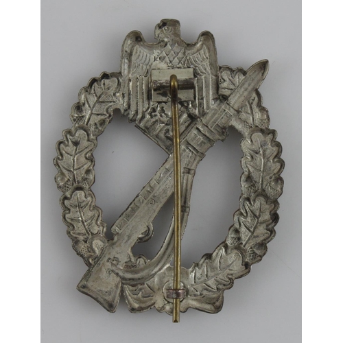 1187 - German Infantry Assault badge, silver grade.